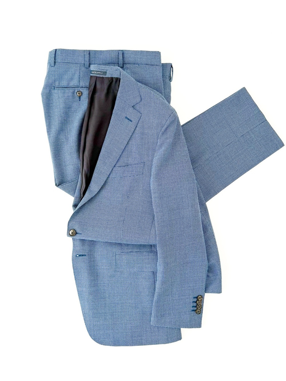 Suitsupply Sienna Italian Wool Suit "Rustic Tropical" Blue Men's 40R Houndstooth - Picture 12 of 15